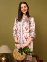 Premium Pink Traditional Motif Kurti Palazzo Set for Women – Festive & Semi-Formal Wear - Image 3