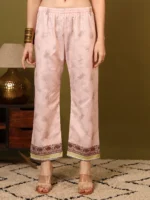 Women’s Blush Peach Ethnic Printed Kurti with Straight Palazzo Co-Ord Set – Elegant Designer Two Piece Outfit - Image 6