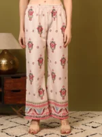 Women’s Light Pink Ethnic Printed Kurti with Palazzo Co-Ord Set – Elegant Designer Two Piece Outfit - Image 8