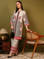 Women’s Black & Grey Geometric Printed Kurti with Palazzo Co-Ord Set – Designer Ethnic Two Piece Outfit - Image 5