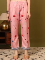 Women’s Blush Pink Floral Printed Kurti with Palazzo Co-Ord Set – Elegant Designer Two Piece Outfit - Image 2