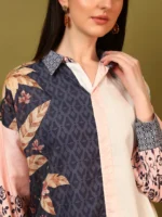 Women’s Blue & Peach Designer Printed Kurti with Palazzo Co-Ord Set – Premium Two Piece Outfit - Image 8
