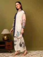 Women’s Blue & Peach Designer Printed Kurti with Palazzo Co-Ord Set – Premium Two Piece Outfit - Image 5