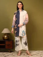 Women’s Blue & Peach Designer Printed Kurti with Palazzo Co-Ord Set – Premium Two Piece Outfit - Image 4