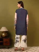 Women’s Blue & Peach Designer Printed Kurti with Palazzo Co-Ord Set – Premium Two Piece Outfit - Image 3