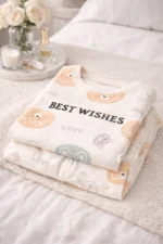 Pastel Printed Lycra Night Suit Set – Relaxed Fit Lounge Co-Ord (Cream Multicolor) - Image 5