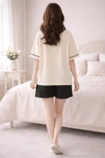 Oversized Bunny Graphic Lycra Night Suit Set – Cute Summer Co-Ord Shorts Set - Image 2