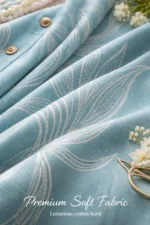 Sky Blue Printed Co-ord Set for Women – Cotton Kurta & Palazzo Set - Image 8