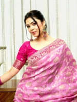 Maharani Motif Silk Saree with Elephant Zari Weaving & Contrast Border – Premium Wedding Wear - Image 7