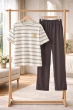 Royal Shopping  Classic Stripe Lounge Co-ord Set – Premium Relaxed Fit Home & Travel Wear for Women - Image 4