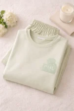 Pastel Mint Solid Lounge Set – Soft Lycra Comfort Night Suit for Women - Image 5