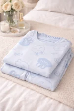Soft Lycra Printed Night Suit Set – Relaxed Fit Lounge Co-Ord (Sky Blue) - Image 5