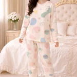 Pastel Print Lycra Full Sleeve Night Suit Set – Premium Stretch Lounge Set