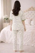 Summer Print Lycra Full Sleeve Night Suit Set – Premium Stretch Lounge Set - Image 2