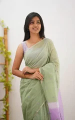 Pastel Grace Soft Organza Saree - Image 41