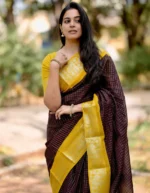 Mustard Yellow & Maroon Traditional Cotton Silk Saree with Contrast Border – Ethnic Daily Wear - Image 11