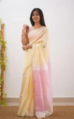 Pastel Grace Soft Organza Saree - Image 44
