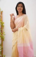 Pastel Grace Soft Organza Saree - Image 43