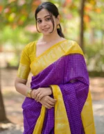 Mustard Yellow & Maroon Traditional Cotton Silk Saree with Contrast Border – Ethnic Daily Wear - Image 7
