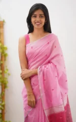 Pastel Grace Soft Organza Saree - Image 29