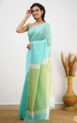 Pastel Grace Soft Organza Saree - Image 22
