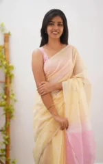 Pastel Grace Soft Organza Saree - Image 42