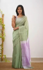 Pastel Grace Soft Organza Saree - Image 39