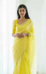 Pastel Grace Soft Organza Saree - Image 12