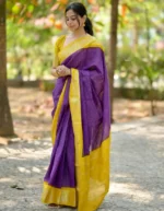 Mustard Yellow & Maroon Traditional Cotton Silk Saree with Contrast Border – Ethnic Daily Wear - Image 5