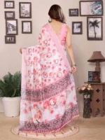 Rose Bloom Printed Saree - Image 2