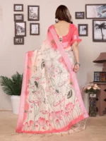 Peach Blossom Grace Saree - Image 3