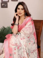 Peach Blossom Grace Saree - Image 5