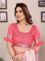 Peach Blossom Grace Saree - Image 6