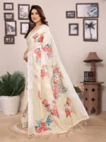 Ivory Floral Charm Saree - Image 2