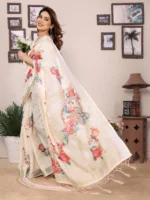Ivory Floral Charm Saree - Image 4