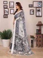 Royal Monochrome Grace Saree - Image 2