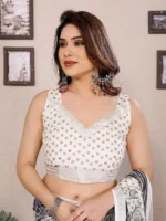 Royal Monochrome Grace Saree - Image 6