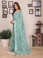 Mint Weave Elegance Saree - Image 2