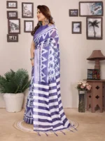 Lavender Ikat Charm Saree - Image 2