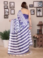 Lavender Ikat Charm Saree - Image 3