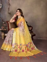 Golden Bloom Heritage Saree - Image 4