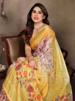 Golden Bloom Heritage Saree - Image 5