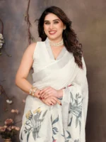 Ivory Blossom Luxe Saree - Image 4