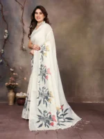 Ivory Blossom Luxe Saree - Image 3