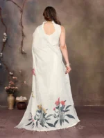 Ivory Blossom Luxe Saree - Image 6