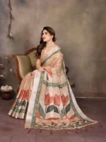 Autumn Leaf Elegance Saree - Image 4