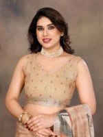 Autumn Leaf Elegance Saree - Image 6