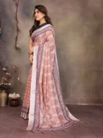 Peach Heritage Bloom Saree - Image 2