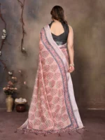 Peach Heritage Bloom Saree - Image 3