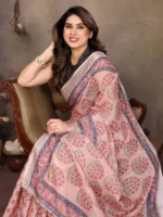 Peach Heritage Bloom Saree - Image 5
